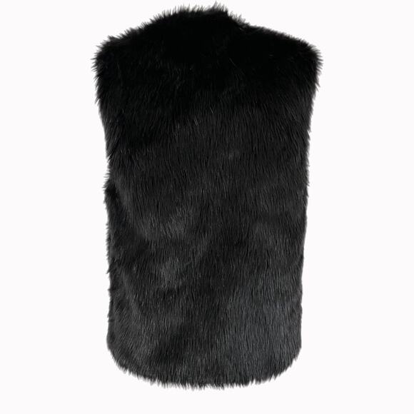 WAYF Faux Fur Black Vest Sz S - Picture 3 of 6